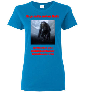 Ladies Dogman Encounters Nocturnal Collection T-Shirt (red font) - Dogman Encounters
