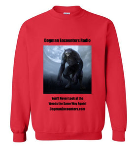 Dogman Encounters Nocturnal Collection Crew Neck Sweatshirt (black font) - Dogman Encounters
