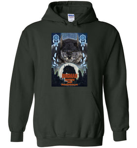 Dogman Encounters Pathfinder Collection Hooded Sweatshirt (design 3, with straight border) - Dogman Encounters