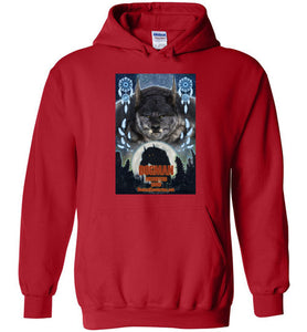 Dogman Encounters Pathfinder Collection Hooded Sweatshirt (design 3, with straight border) - Dogman Encounters