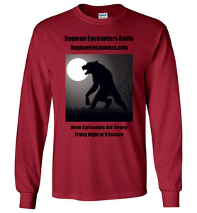 Men's Dogman Encounters Stalker Collection Long Sleeve T-Shirt (black font) - Dogman Encounters