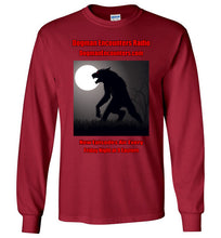 Men's Dogman Encounters Stalker Collection Long Sleeve T-Shirt (red/black font) - Dogman Encounters