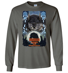 Men's Dogman Encounters Pathfinder Collection Long Sleeve T-Shirt (design 3, with ripped border) - Dogman Encounters