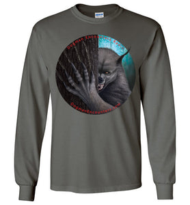 Men's Dogman Encounters Rogue Collection Long Sleeve T-Shirt (no border with red font) - Dogman Encounters