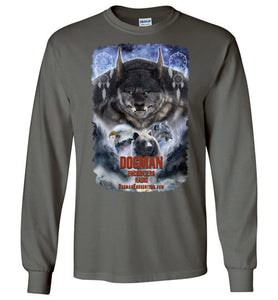 Men's Dogman Encounters Pathfinder Collection Long Sleeve T-Shirt (design 2, with ripped border) - Dogman Encounters