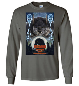 Men's Dogman Encounters Pathfinder Collection Long Sleeve T-Shirt (design 3, with straight border) - Dogman Encounters