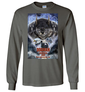 Men's Dogman Encounters Pathfinder Collection Long Sleeve T-Shirt (design 2, with straight border) - Dogman Encounters