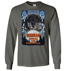 Men's Dogman Encounters Pathfinder Collection Long Sleeve T-Shirt (design 1, with ripped border) - Dogman Encounters