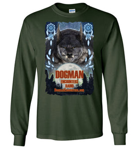 Men's Dogman Encounters Pathfinder Collection Long Sleeve T-Shirt (design 1, with ripped border) - Dogman Encounters