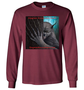 Men's Dogman Encounters Rogue Collection Long Sleeve T-Shirt (square with red font) - Dogman Encounters