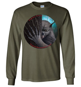 Men's Dogman Encounters Rogue Collection Long Sleeve T-Shirt (no border with red font) - Dogman Encounters