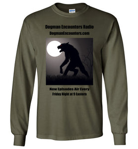 Men's Dogman Encounters Stalker Collection Long Sleeve T-Shirt (black font) - Dogman Encounters