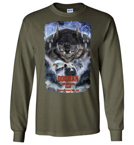 Men's Dogman Encounters Pathfinder Collection Long Sleeve T-Shirt (design 2, with ripped border) - Dogman Encounters