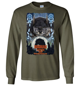 Men's Dogman Encounters Pathfinder Collection Long Sleeve T-Shirt (design 3, with ripped border) - Dogman Encounters