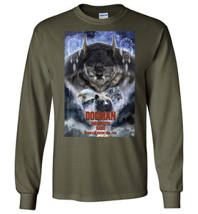 Men's Dogman Encounters Pathfinder Collection Long Sleeve T-Shirt (design 2, with straight border) - Dogman Encounters