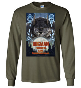Men's Dogman Encounters Pathfinder Collection Long Sleeve T-Shirt (design 1, with straight border) - Dogman Encounters