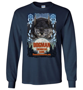 Men's Dogman Encounters Pathfinder Collection Long Sleeve T-Shirt (design 1, with ripped border) - Dogman Encounters