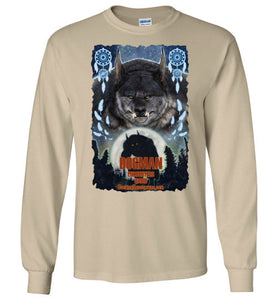 Men's Dogman Encounters Pathfinder Collection Long Sleeve T-Shirt (design 3, with ripped border) - Dogman Encounters