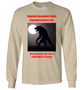Men's Dogman Encounters Stalker Collection Long Sleeve T-Shirt (red font) - Dogman Encounters