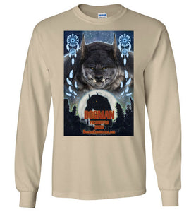 Men's Dogman Encounters Pathfinder Collection Long Sleeve T-Shirt (design 3, with straight border) - Dogman Encounters