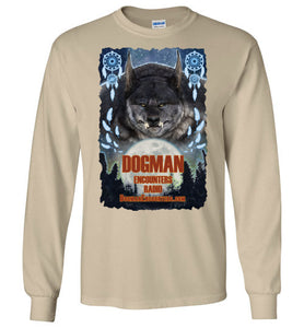Men's Dogman Encounters Pathfinder Collection Long Sleeve T-Shirt (design 1, with ripped border) - Dogman Encounters
