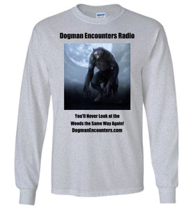 Men's Dogman Encounters Nocturnal Collection Long Sleeve T-Shirt (black font) - Dogman Encounters