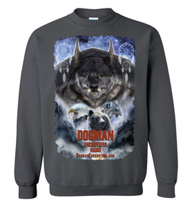 Dogman Encounters Pathfinder Collection Crew Neck Sweatshirt (design 2, with ripped Border) - Dogman Encounters