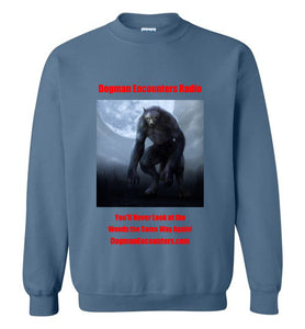 Dogman Encounters Nocturnal Collection Crew Neck Sweatshirt (red font) - Dogman Encounters