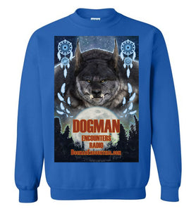Dogman Encounters Pathfinder Collection Crew Neck Sweatshirt (design 1, with straight border) - Dogman Encounters
