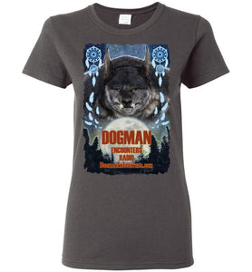 Ladies Dogman Encounters Pathfinder Collection T-Shirt (design 1, with ripped border) - Dogman Encounters