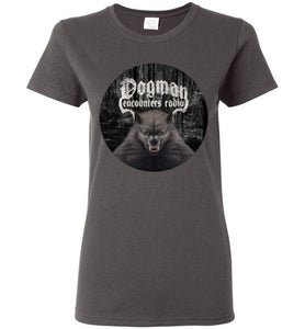 Ladies Dogman Encounters Canis Hominis Collection (round) T-Shirt