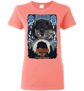 Ladies Dogman Encounters Pathfinder Collection T-Shirt (design 3, with ripped border) - Dogman Encounters