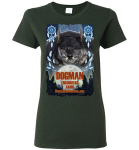 Ladies Dogman Encounters Pathfinder Collection T-Shirt (design 1, with ripped border) - Dogman Encounters