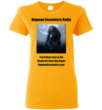 Ladies Dogman Encounters Nocturnal Collection T-Shirt (black font) - Dogman Encounters