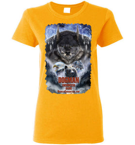 Ladies Dogman Encounters Pathfinder Collection T-Shirt (design 2, with ripped border) - Dogman Encounters
