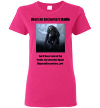 Ladies Dogman Encounters Nocturnal Collection T-Shirt (black font) - Dogman Encounters