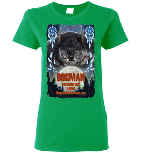 Ladies Dogman Encounters Pathfinder Collection T-Shirt (design 1, with ripped border) - Dogman Encounters