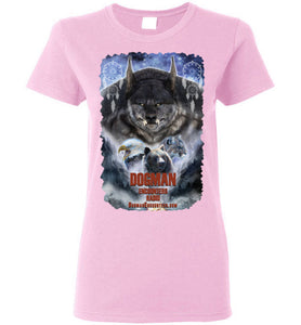 Ladies Dogman Encounters Pathfinder Collection T-Shirt (design 2, with ripped border) - Dogman Encounters