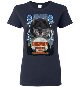 Ladies Dogman Encounters Pathfinder Collection T-Shirt (design 1, with ripped border) - Dogman Encounters