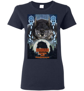 Ladies Dogman Encounters Pathfinder Collection T-Shirt (design 3, with straight border) - Dogman Encounters