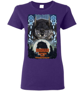 Ladies Dogman Encounters Pathfinder Collection T-Shirt (design 3, with ripped border) - Dogman Encounters