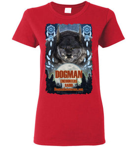 Ladies Dogman Encounters Pathfinder Collection T-Shirt (design 1, with ripped border) - Dogman Encounters