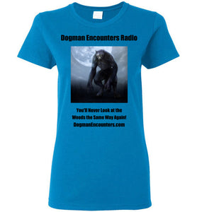 Ladies Dogman Encounters Nocturnal Collection T-Shirt (black font) - Dogman Encounters