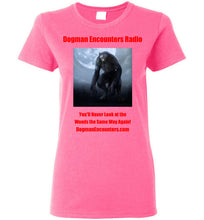 Ladies Dogman Encounters Nocturnal Collection T-Shirt (red font) - Dogman Encounters