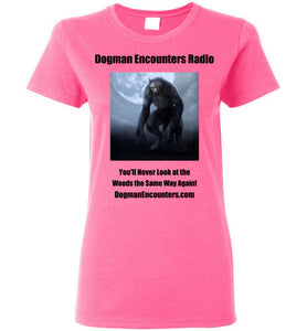 Ladies Dogman Encounters Nocturnal Collection T-Shirt (black font) - Dogman Encounters