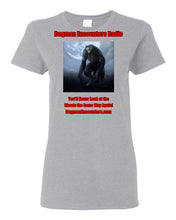 Ladies Dogman Encounters Nocturnal Collection T-Shirt (red/black font) - Dogman Encounters