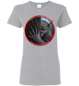 Ladies Dogman Encounters Rogue Collection T-Shirt (red border with white font) - Dogman Encounters
