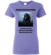 Ladies Dogman Encounters Nocturnal Collection T-Shirt (black font) - Dogman Encounters