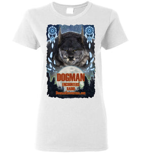 Ladies Dogman Encounters Pathfinder Collection T-Shirt (design 1, with ripped border) - Dogman Encounters