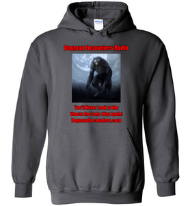 Dogman Encounters Nocturnal Collection Hooded Sweatshirt (red/black font) - Dogman Encounters